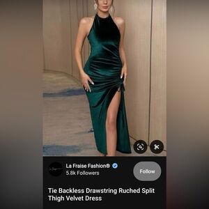 Velvet Halter Neck Dress